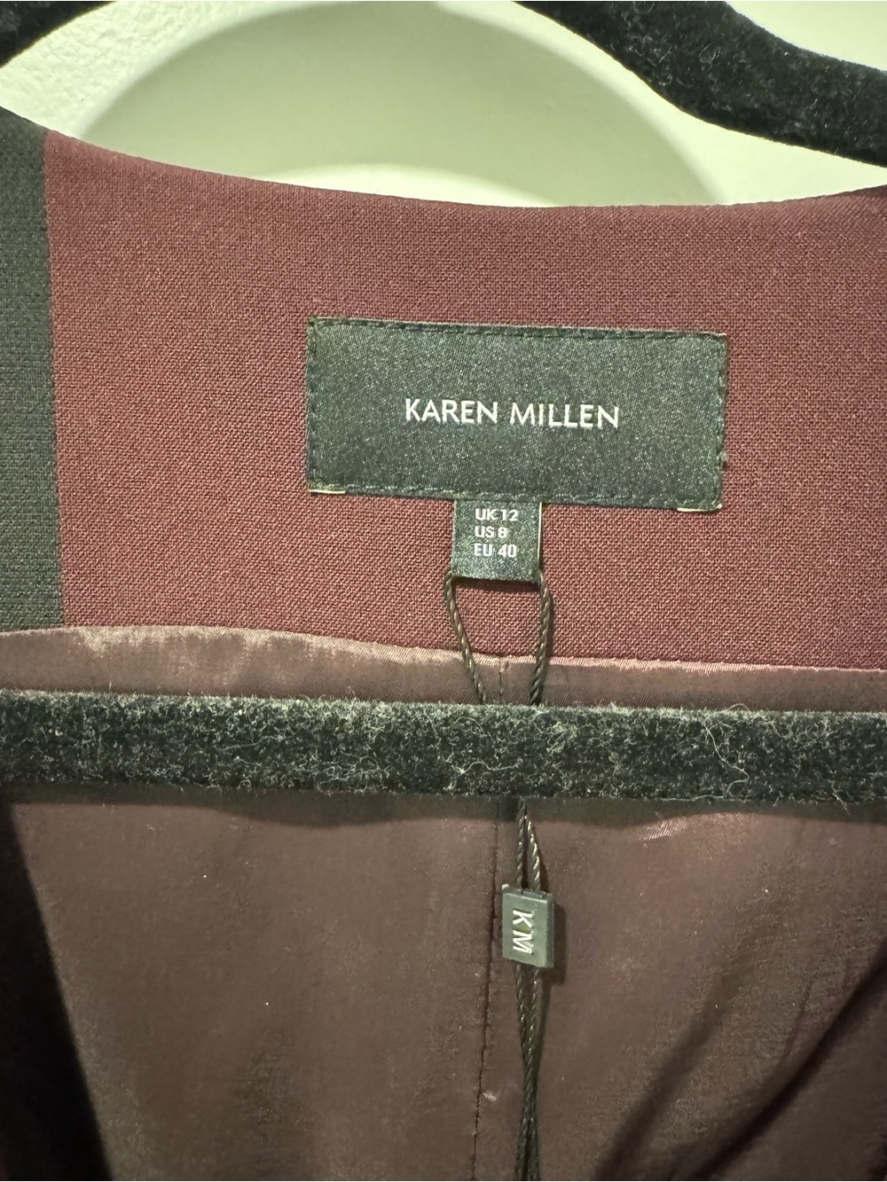 NWT Karen Millen Premium Compact Stretch Check Sleeveless Coat Size US 8/UK 12 - Picture 3 of 7